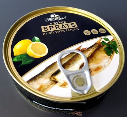 Picture of Smoked sprats in oil with lemon.