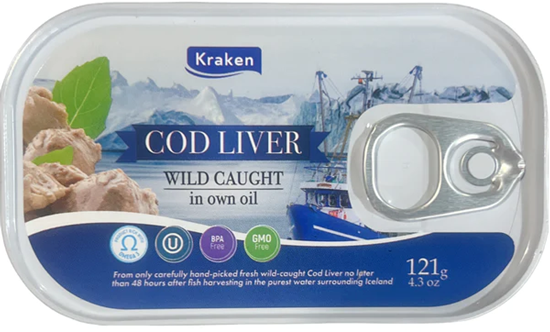 Picture of Cod Liver - Wild caught in own oil (4.3 oz)